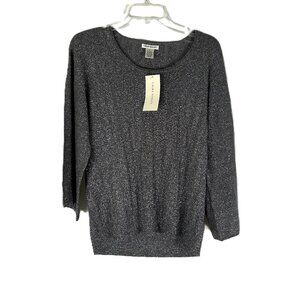 Laura Ashley Silk Blend Silver Bling Sweater M NWT